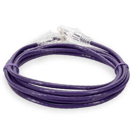 Add-On 10FT RJ-45 MALE TO RJ-45 MALE STRAIGHT PURPLE CAT6 SLIM UTP PVC COPPER PATCH ADD-10FSLCAT6-PE